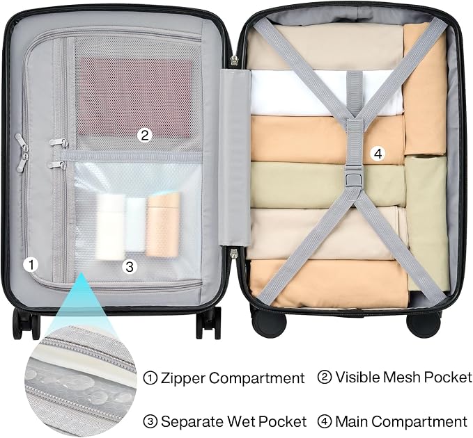 Hanke 20 Inch Hard Shell Suitcases - Image 4
