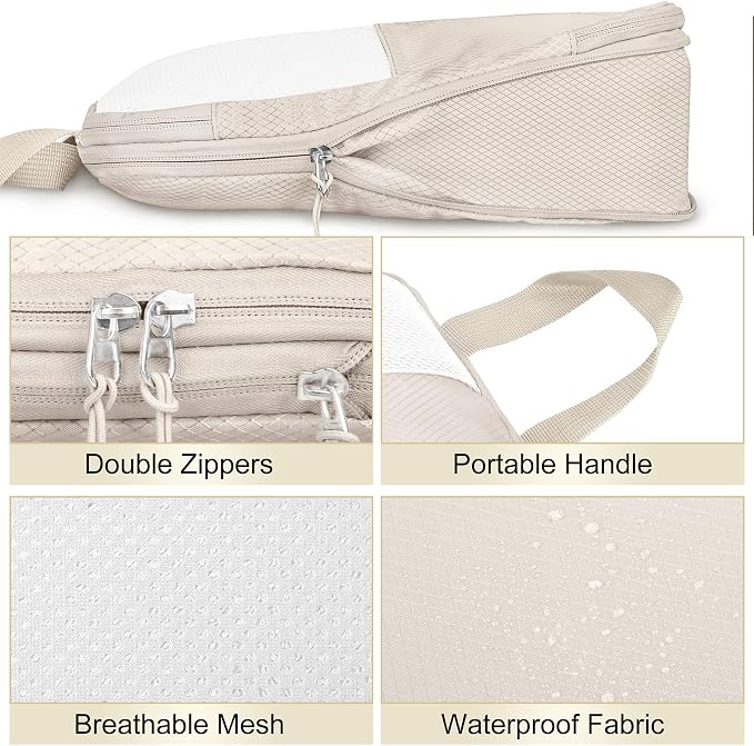 8 Set Compression Packing Cubes Travel, Lightweight Expandable Travel Cubes - Image 5