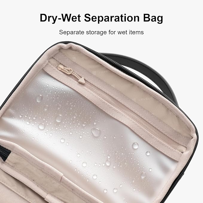 LEVEL8 Travel Toiletry Bag for Men Women, Water Repellent Shaving Bag for - Image 7