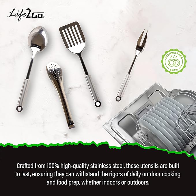 12 Pcs Camp Cooking Utensil Set & Outdoor Kitchen Gear Cookware Kit, Portable - Image 4