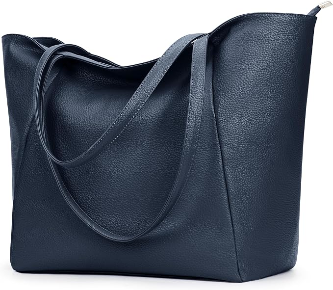 KALIDI Large Tote Bag Vegan Leather Casual Zipper Work Bag Weekender Hobo by KALIDI