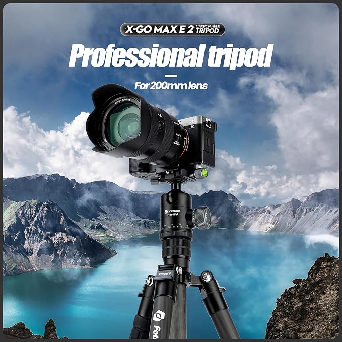 Fotopro 68" Carbon Fiber Travel Tripod, Heavy Duty Camera Tripod - Image 2