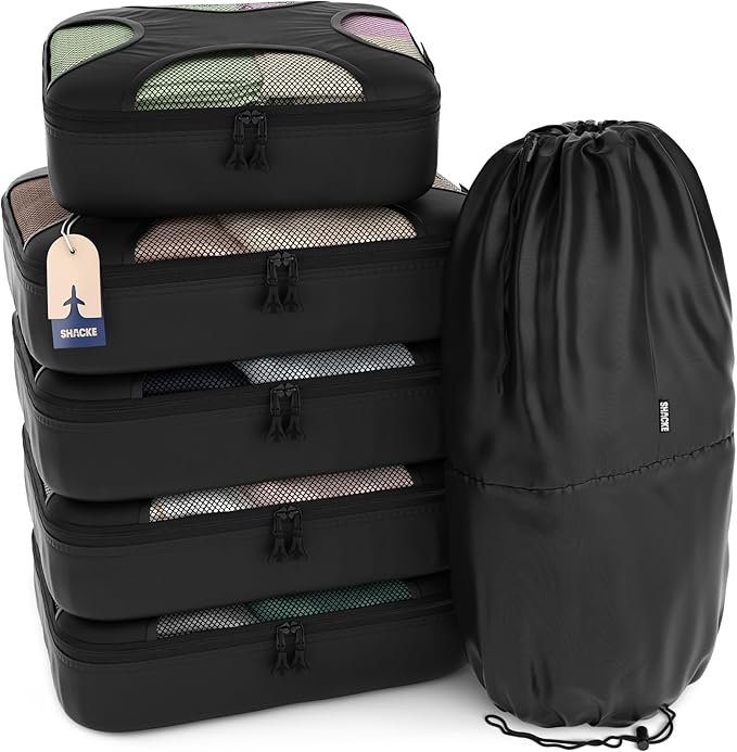 Shacke 6 Set Packing Cubes for Travel by Shacke