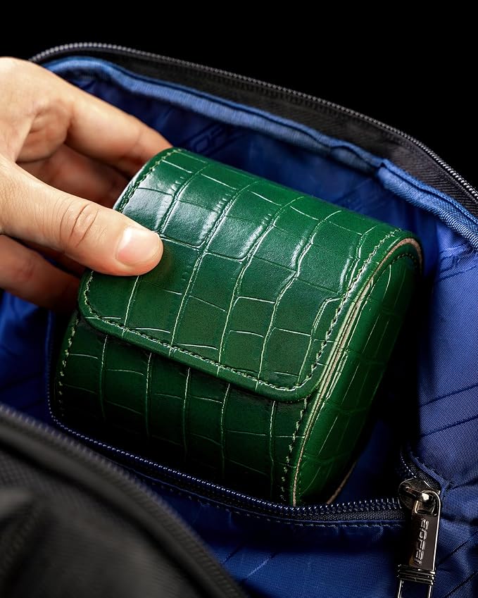 MR.OKAY Single Watch Travel Case-Classic Leather Watch Case - Image 3