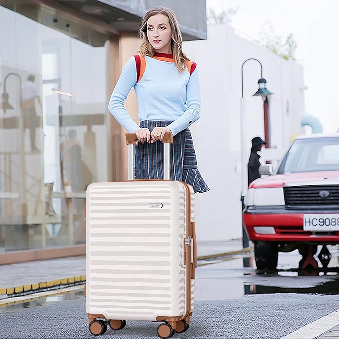 SHOWKOO Luggage Sets 3 Piece Hardside Expandable Suitcase - Image 2