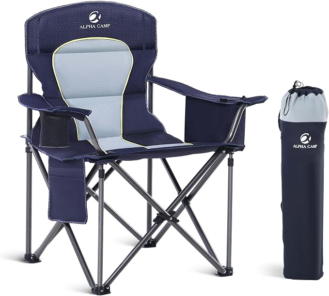 LET'S CAMP Oversized Folding Camping Chair Portable Outdoor Heavy Duty Padded by LETSCAMP