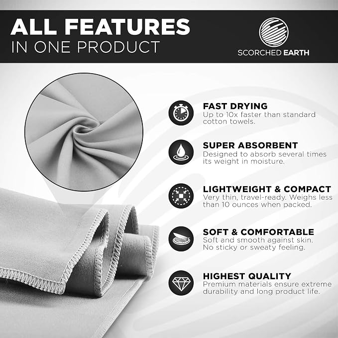 ScorchedEarth Microfiber Travel & Sports Towel Set - Image 2