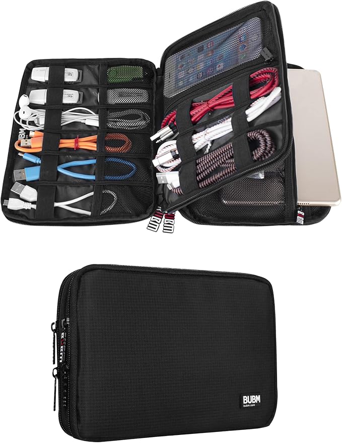 BUBM Double Layer Electronic Accessories Organizer, Travel Gadget Bag by BUBM