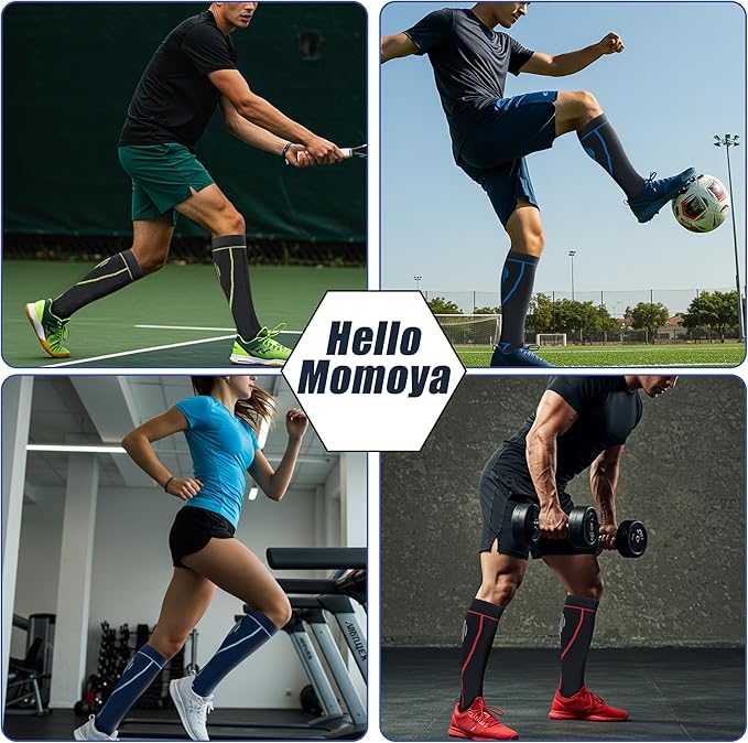 Compression Socks for Women Men Circulation Knee High 8 Pairs for Nurses - Image 5
