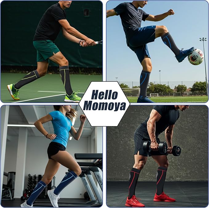 Compression Socks for Women Men Circulation Knee High 8 Pairs for Nurses - Image 5