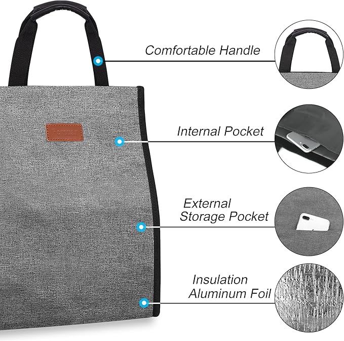 Lunch Bags for Women Insulated Reusable Lunch Tote - Image 3