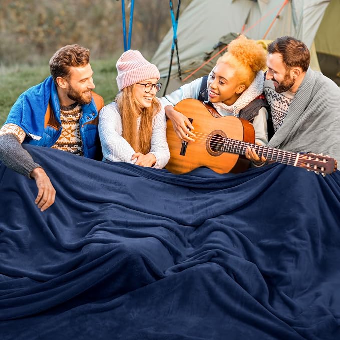 PHF Oversized King Fleece Blanket 120"x120", No Shed No Pilling Big Soft Blanket - Image 3