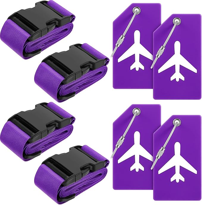 Weewooday 8 Pcs Luggage Straps Suitcase Tags Set by Weewooday