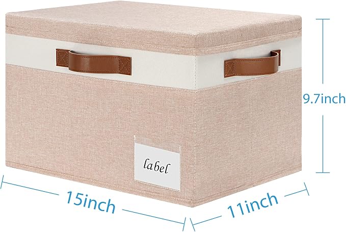 Large Storage Bins with Lids, Foldable Fabric Storage Baskets with Lids - Image 3