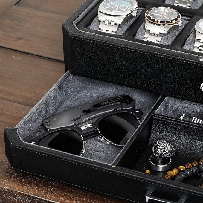 ROTHWELL 12 Slot Leather Watch Box - Image 7