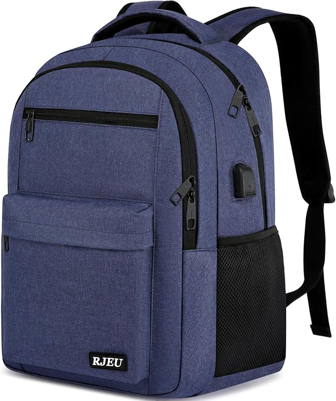 School Backpack for Teen Boys, 17.3 Inch Laptop, USB Charging Port, Anti-Theft by RJEUBACKPACK
