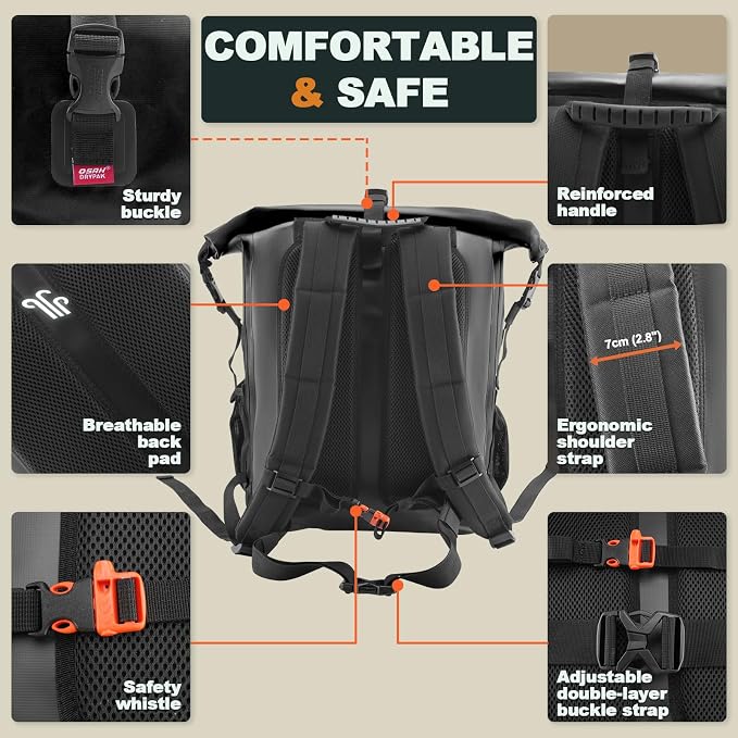 Waterproof Backpack Dry Bag 35L/55L/85L– Heavy Duty Roll-Top Hiking Backpack - Image 4