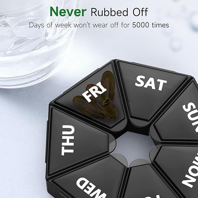 Gelibo, Weekly Pill Organizer, 2 Pack Portable Travel Pill Box Dispenser - Image 4