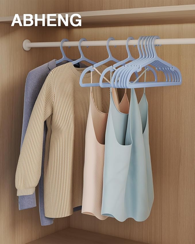 50 Pack Clothes Hangers, Non Slip Plastic Coat Hangers, Space Saving Hangers - Image 2