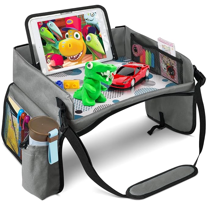 Car Seat Organizer Kids Travel Tray by BUENAVO