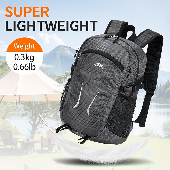 Hiking Daypack, 30L Waterproof Hiking Backpack Packable Lightweight Travel Day - Image 6