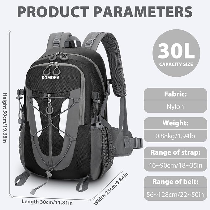 Hiking Backpack 30L Lightweight Travel Daypack Small Day Pack - Image 2