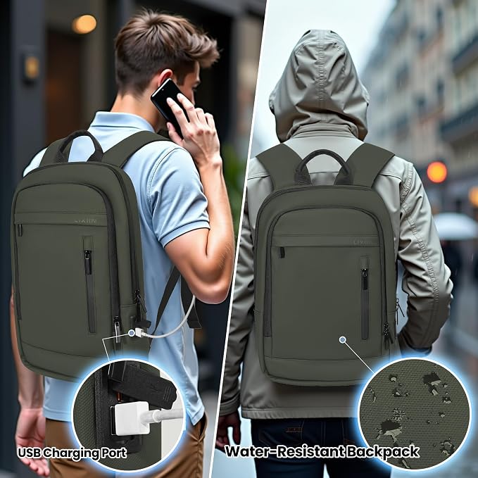 Business Backpack for Men Lightweight Commute Laptop Backpack Anti-Theft Water - Image 3
