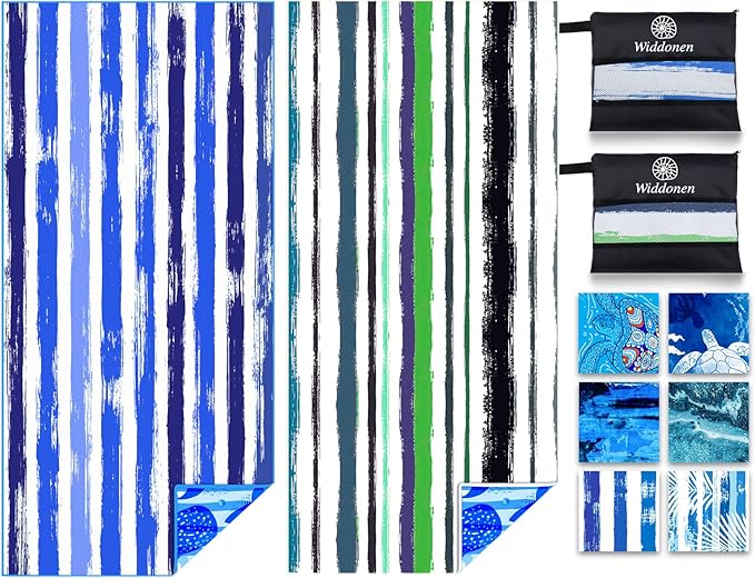 Lightweight Thin Microfiber Beach Towel Sand Free Quick Dry Absorbent Compact by WIDDONEN