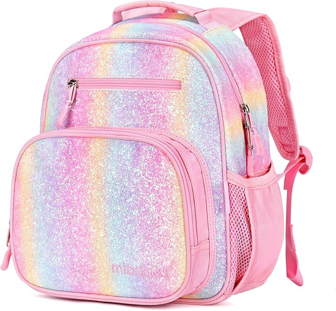 mibasies Toddler Backpack for Girls 2-4: Glitter Kids Backpacks for Girls by mibasies