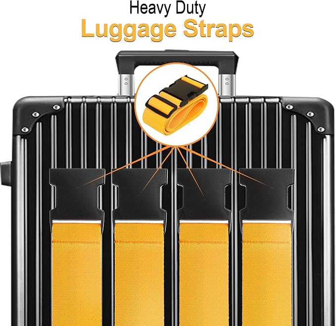 Luggage Straps for Suitcases TSA Approved Travel Belt 4 Pack by Chelmon - Image 3