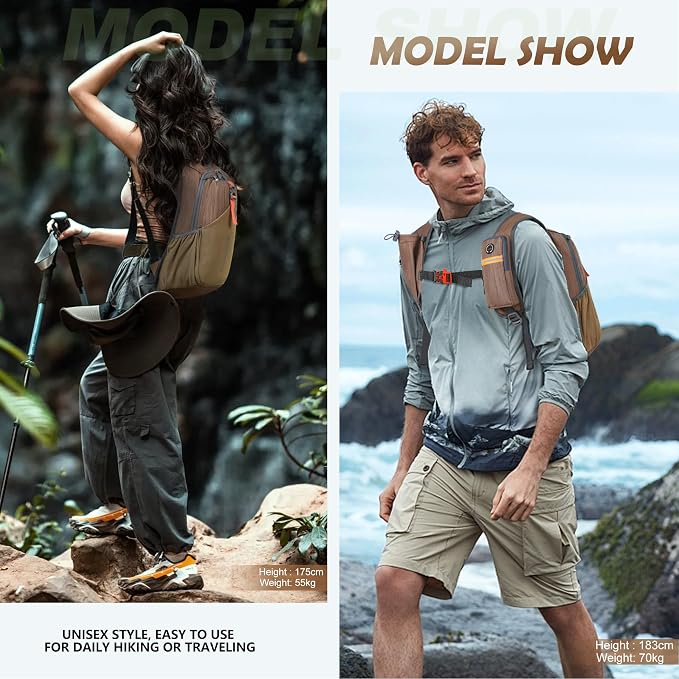 15L Small Hiking Backpack for Men Women Foldable Packable Back Pack Ultralight - Image 8