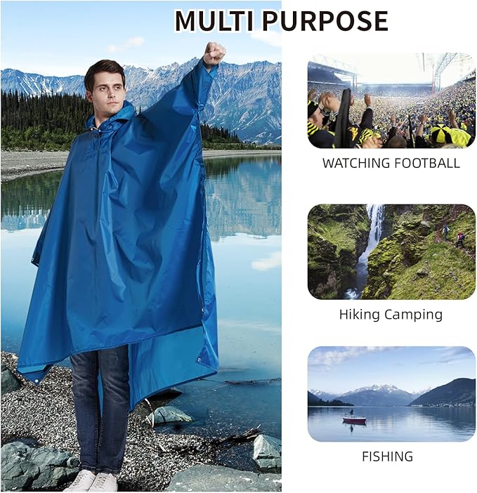 longsinger Hooded Rain Poncho for Adult - Image 4