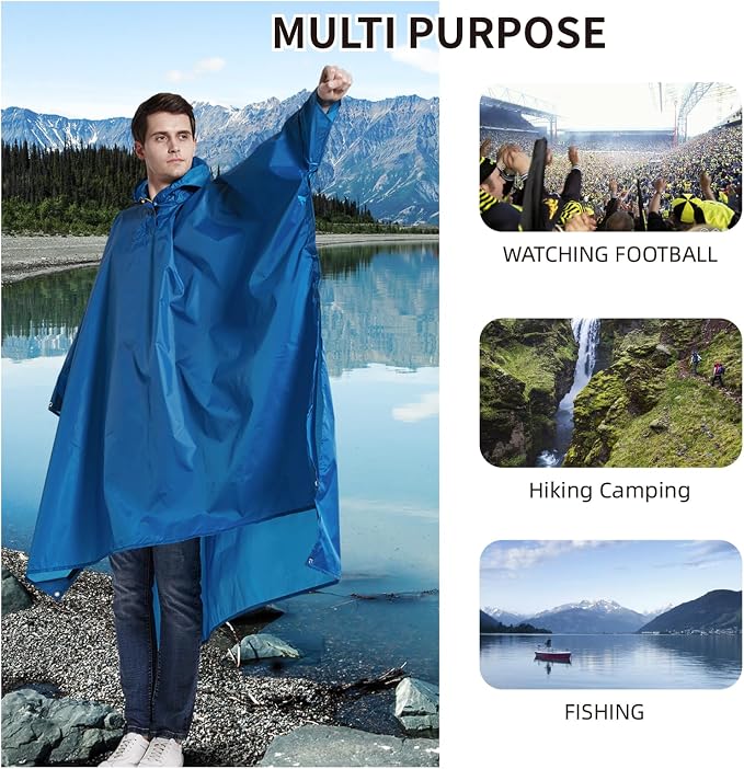 longsinger Hooded Rain Poncho for Adult - Image 4