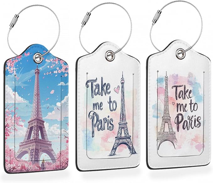 Eiffel Tower Sakura 3 Pack Luggage Tags by Losthll
