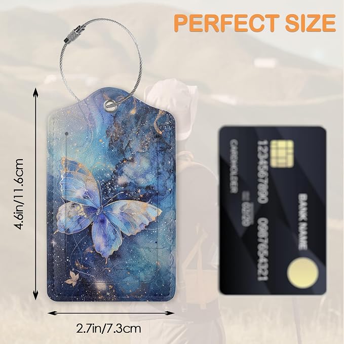 Starlit Crystal Butterfly PU Leather Luggage Tags - Image 2