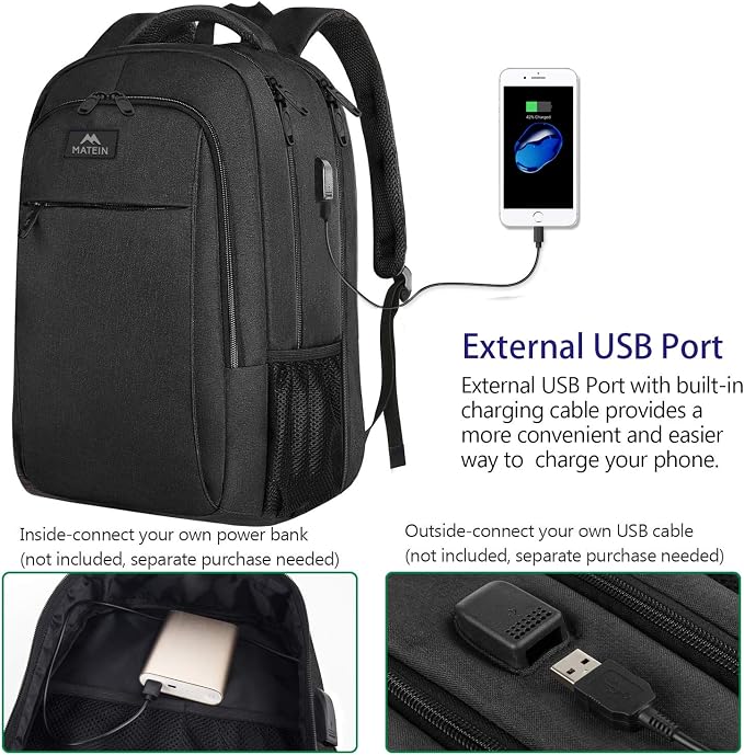 MATEIN Extra Large Backpack, 17 Inch Travel Laptop Backpack - Image 4