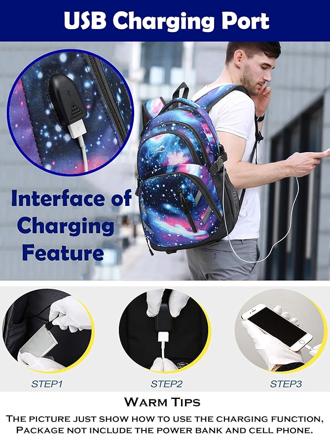 ProEtrade Backpack Bookbag for College Laptop Travel, Fit Laptop Up to 15.6 inch - Image 4