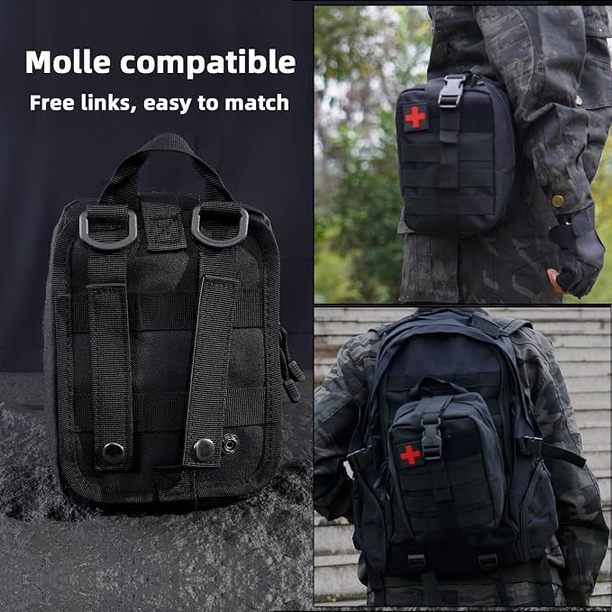 IFAK Trauma Kit, Molle Pouch Emergency Survival Kit, 6” Israeli Straps - Image 3