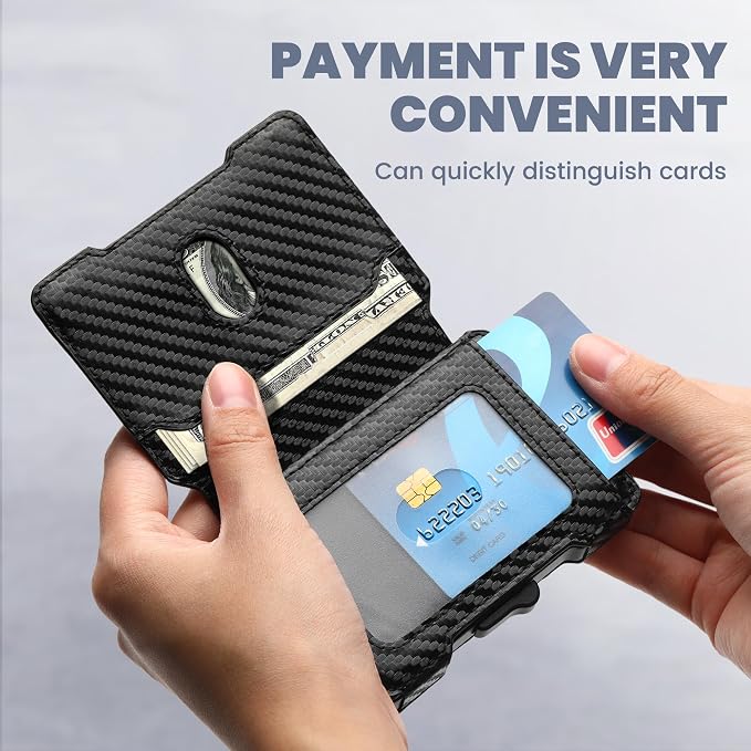 AirTag Wallet for Men, RFID Blocking Slim Mens Wallet - Image 2
