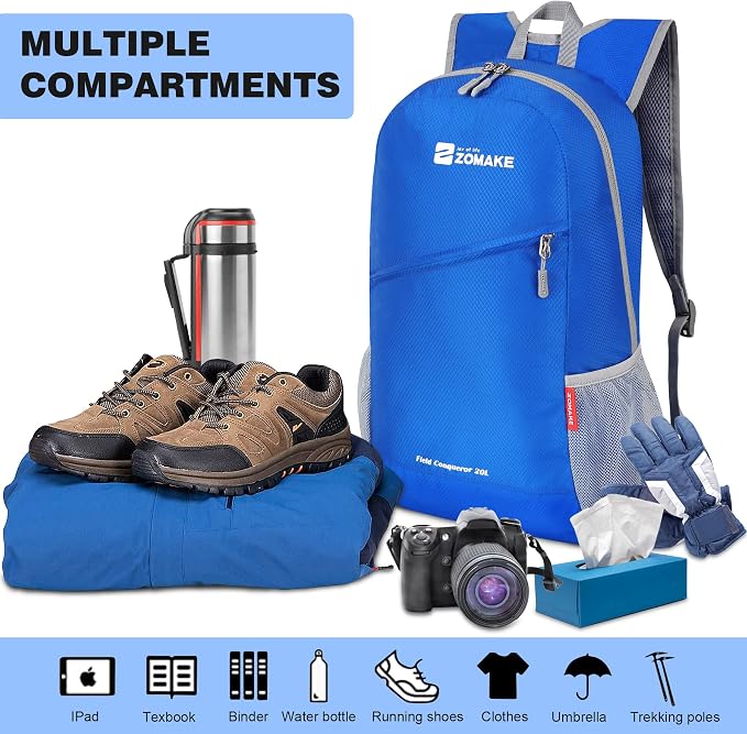 ZOMAKE Lightweight Packable Backpack 20L, Foldable Backpacks Small Daypack - Image 3
