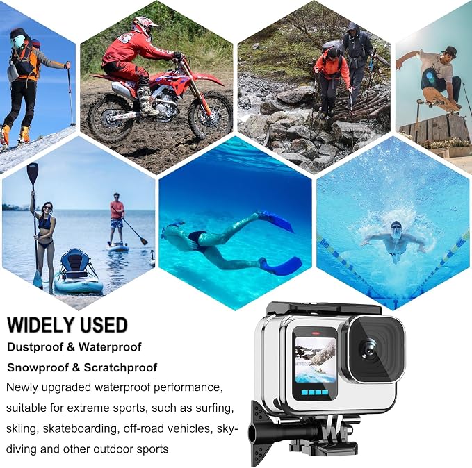 Compatible for Go Pro Hero 13 12 11 10 9 Black Waterproof Housing Case - Image 8