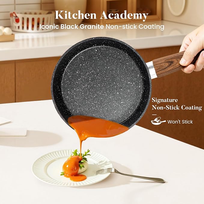 Kitchen Academy Induction Cookware Set-17 Piece Non-stick Cooking Pan Set - Image 3