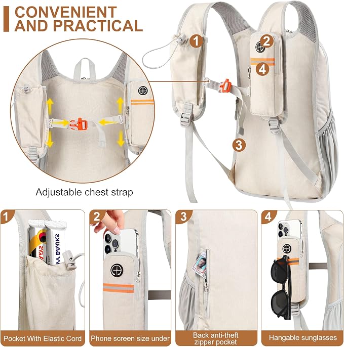 15L Small Hiking Backpack for Men Women Foldable Packable Back Pack Ultralight - Image 2