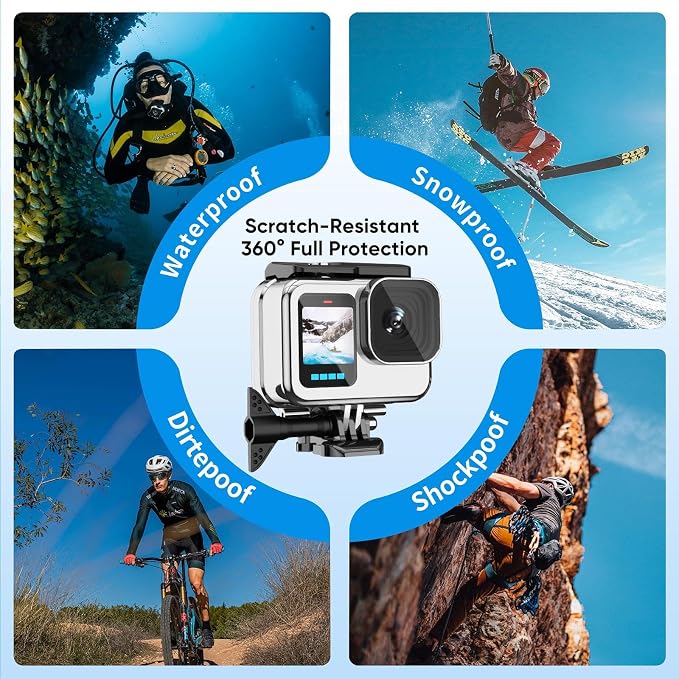 Compatible for Go Pro Hero 13 12 11 10 9 Black Waterproof Housing Case - Image 4