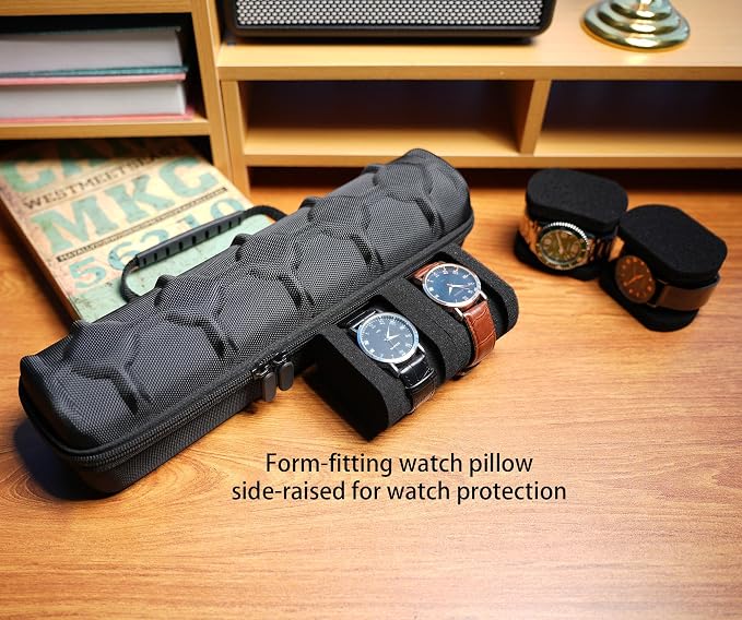 5 slots Hard watch travel case carry box display and Organizer, - Image 3