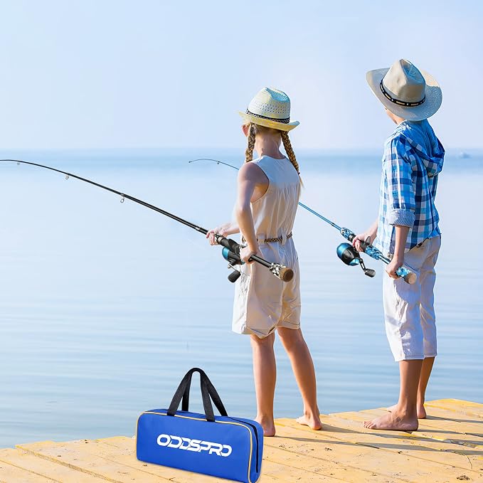 ODDSPRO Kids Fishing Pole Pink, Portable Telescopic Fishing Rod and Reel Combo - Image 6