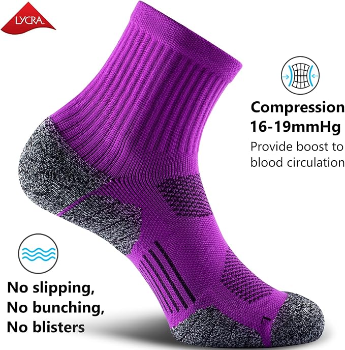 CWVLC Cushioned Compression Sport Quarter Socks - Image 3