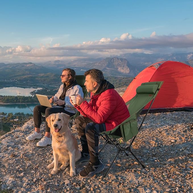 Portable High Back Camping Chair, Support Heavy Duty 440 lbs, Lightweight - Image 2