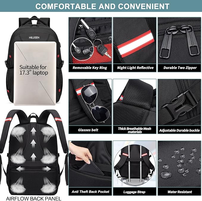 HILUSEN Extra Large Backpack for Men 50L, Insulated Cooler Lunch Box Backpack - Image 6