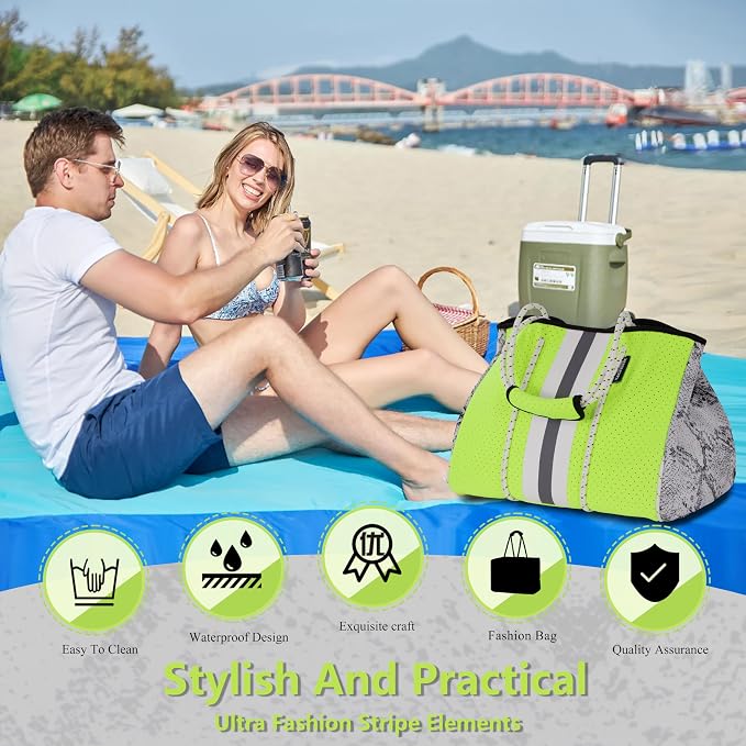 QOGiR Neoprene Multipurpose Beach Bag Tote - Image 4